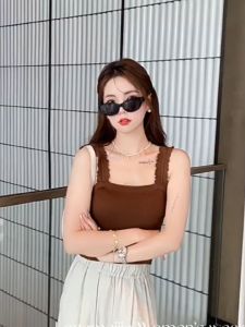 ⚡Port⚡ blouses women new style 2025 New Arrivals Knitted Ruffle Sling Blouse for women