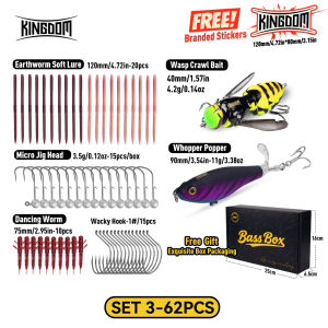 Kingdom Fishing Lure Set 5/62/132pcs Soft Bait with Lead Hook Crank Hook Hard Wobblers For Bass Pike All Water Layer Option