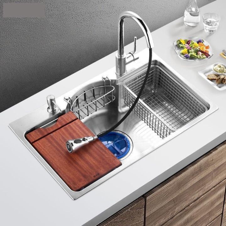 Chậu rửa bát Inox 1 hố lớn Hàn Quốc, chậu rửa bát inox 304 1 hộc to ...