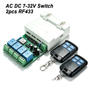 4CH WiFi Smart RF Switch Dry Contact Relay Module Timer DC12V/24V/AC220V +2pcs 433MHz RF433 Remote ControlWorks with Tuya Alexa