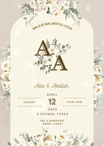 Kad Kahwin Design 10 | Digital | Aqiqah | Pertunangan | Hari Lahir | Doa Selamat | Lain-lain