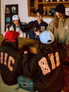 Suede Ethnic Patch Baseball Jacket