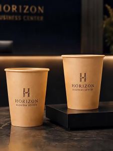 SHIJIKAIYUAN | Customizable Logo Business Reception Advertising Thick Disposable Paper Cups