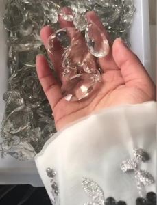 38-76mm Clear Crystal Glass Mesh Shape Tear Drop Chandelier Lighting Parts Suncatcher Pendant Prism for Home Wedding Decoration