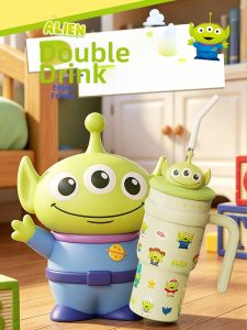 VRIUKNT | Toy Story Aliens Collab Straw Ice Cup Portable Water Bottle