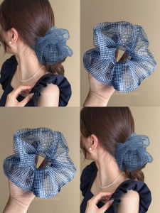 rosci | Dây Đai Tóc Bóng Plaid Tulle Cho Phụ Nữ