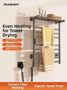 SHARNDY | towel shelf Smart APP Controlled Full Heating Carbon Fiber Towel Rack