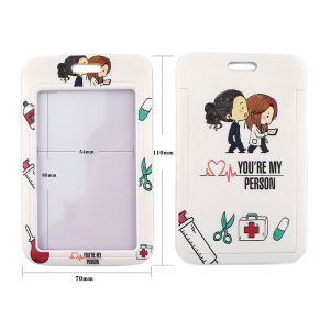 Grey Intern Doctor Phone Lanyard Card Holder Combination Bus Card Work Lanyard Campus Card Pendant Accessories Mobile Phone