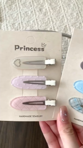 3PCS/SET Korean-style New Bow-knot Seamless Hair Clip Acrylic Teardrop Duckbill Side Clip