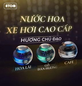 Nước Hoa Atom Cao Cấp Dùng Cho Ô Tô Cánh Quạt Xoay Bằng Năng Lượng Mặt Trời. Dung tích 55ml Thành phần: tinh dầu nước hoa dung môi  Làm thơm khử mùi chống say xe Được chiết xuất từ thiên nhiên