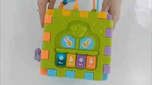 Baby Shape Matching Music Building Blocks - Enlightenment Toy for 1 Year Old