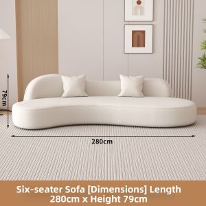 YIZUO | Curved Sofa Creamy Style Living Room Small Space Modern