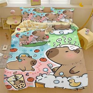 Skin-friendly Guinea Pig Cartoon Bedding Set Single Bed Four-piece Suite Flannel Finish Quilt Cover Sheet Pillowcase Duvet