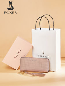 FOXER | Large Capacity Multiple Card Slot Leather Zipper Wallet