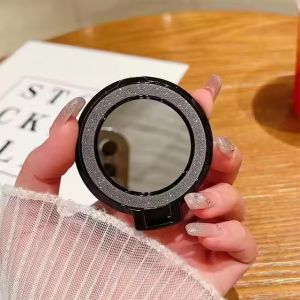 Luxury Mirror Glitter Finger Ring Phone Grip For iPhone 17 16 15 14 13 Pro Max Magnetic Bracket Stand Holder