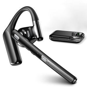 Bluetooth Headset V6.0 Wireless Headset with Dual Noise-Canceling Microphones Portable Charging Case Hands Free Headphones