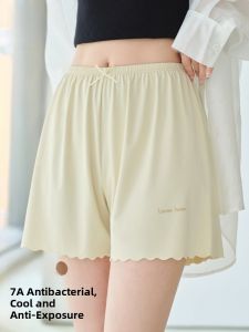 MiiOW | Ice Silk Safety Pants Womens Loose Thin Home Shorts Summer Bottoms Non-Rolling Elastic Waist Casual Short Pants