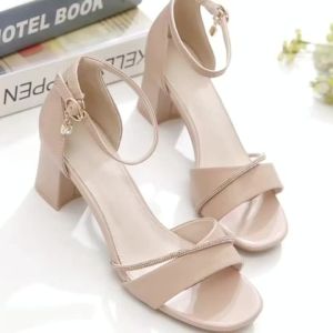 Mùa Hè Tối Giản Nữ Một Dây Quai Giày Sandal Màu Kem/Mơ Mỏng Dây Đeo Mắt Cá Chân Chunky Gót Giày Dự Tiệc Thanh Lịch Buổi Tối Giày Cao Gót