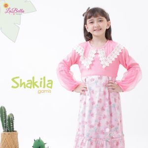 Metagrup Set gamis anak labella dress Shakila simpel cantik pesta 3 4 5 6 7 8 9 10 tahun jilbab syari panjang katun Jepang agen Jawa timur princess renda pakaian muslim