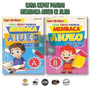 Cara Cepat Pandai Membaca AIUEO untuk Anak Usia 4-6 Tahun (Isi 2 Buku) Serba Jaya