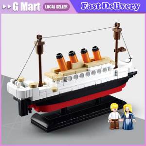 Titanic Unsinkable Giant Cruise Ship RMS Boat Building Blocks Figures DIY City Technical Bricks Toys for Children