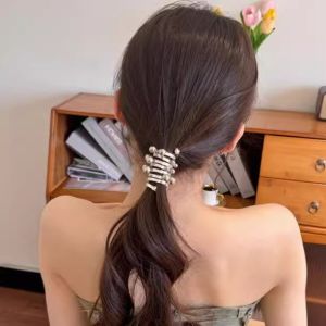 Huang Shengyi Same Rhinestone Hair Braiding Artifact Hair Band Female Fancy Low Ponytail Bubble Braid Telephone Line Head Rope Headdress