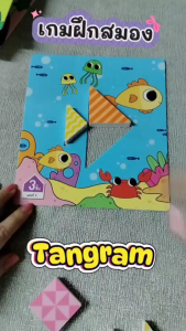 Easy Tangram ตัวต่อแทนแกรม 2 ชุด แผ่นเกม 45 แผ่น พร้อมคู่มือการเล่นและเฉลย 1 เล่ม misbook Mr.beam เล่นฝึกคิด