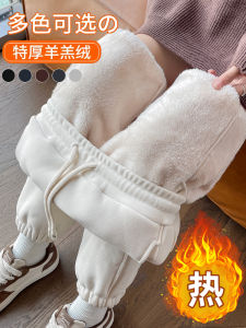 กางเกงกีฬาผ้ากำมะหยี่หนาสำหรับผู้หญิงในฤดูหนาว กางเกงขายาวแบบมีซิปและกระเป๋า สวมใส่สบาย ระบายอากาศได้ดี กางเกงขายาวผู้หญิง