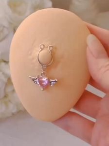 Titanium Steel Instrumental Angel Wings Brake Lingerie Chest Jewelry No Punching Required Japanese and South Korean Style