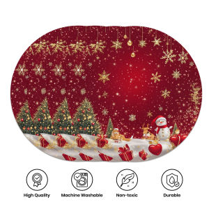 VIKAMA 4/6-Piece Christmas Snow Scene Placemats Family Gatherings Christmas Parties Holiday Table Decorations and Accessories