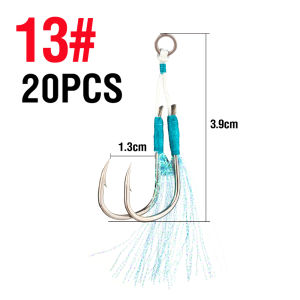 20 Chiếc Móc Câu Đôi Sắc Nét Bằng Thép Carbon Cao Cấp Với Vòng Durabe Jig Tackle Các Loại Gói Dành Cho Câu Cá