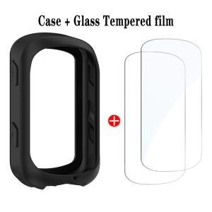 TPU Silicone Case+2Pcs Tempered Glass For Garmin Edge 840 540 GPS Stopwatch Protective Cover 540 Screen Protector Cover Bumper