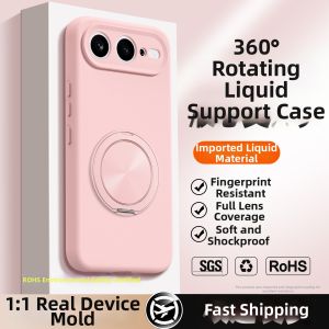 DAOWAIREN | Protective Case For Honor 600/Huawei Phone Liquid Silicone Rotating Stand Shockproof Full Body
