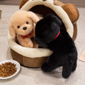 22cm Cute Labrador Retriever Plush Toy Halloween Black Dog Cute Dog Friend Animal Stuffed Plush Toys Halloween Room Decor