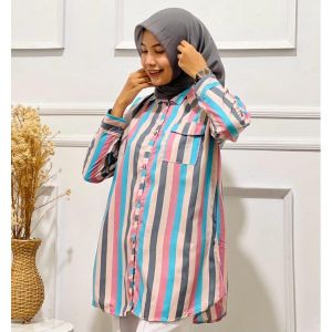 Kemeja Salur Panjang Kemeja keren Kemeja Wanita Terbaru 2023