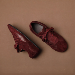 MIOLLIBARN | Red Suede Genuine Leather Retro Sneakers