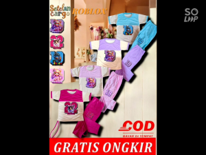 Baju Anak Perempuan Terbaru Model Cargo Baseball Setelan Roblox Trend Usia 1-10tahun