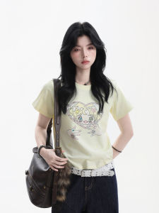 zuocisankon | Y2K Girlie Cartoon Print T-shirt