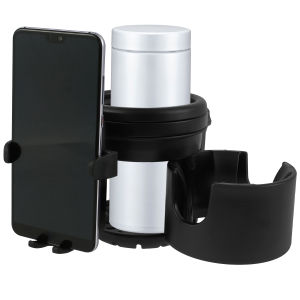 Stroller Cup Holder Universal Pushchair Water Bottle Stand 360° Rotating Phone Holder Double Hole Baby Cars Organizer Cup Rack