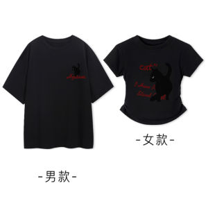 Áo Thun Nam Nữ Tay Ngắn Dáng Ôm Vừa Vặn Mùa Hè 2024 Áo Thun Cotton Phong Cách Hàn Quốc in Họa Tiết Hoạt Hình