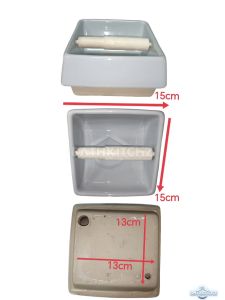 BATHKITCHZ Ceramic Toilet Paper Holder Semi Recessed Bathroom Tissue Holder Toilet Shelf Rak Tisu