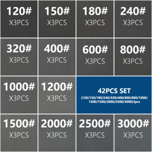 XCAN 42 Chiếc Giấy Nhám Bộ 120-3000 Nhám Giấy Nhám Khô Ướt Giấy Nhám Cho Gỗ Đánh Bóng Kim Loại Silicon Carbide Dụng Cụ Mài Mòn