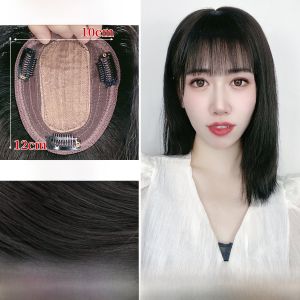 Defancy | Womens Lightweight Wig Pieces Full Real Hair Density Increase Bangs Covering Forehead Natural Hair Top Thin Choppy Bangs