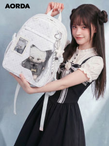 AORDA | White Polka Dot Lightweight Large Capacity Backpack