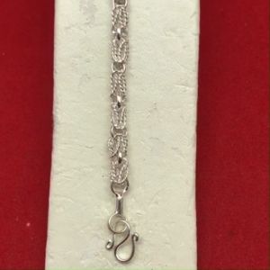 สร้อยข้อมือลายเกลียวปล้องมีนา ความยาว 7 นิ้ว ชุบเงิน งานเเฟชั่น ใส่ในชีวิตประจำวันได้ ใส่อาบน้ำได้ งานสวย พร้อมส่ง