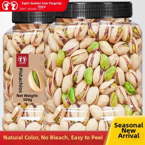 EIGHT GOLDEN CATS | Extra Large Unbleached Pistachios 500g Can Snack