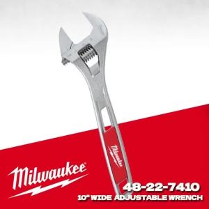 Milwaukee | Milwaukee 48227410/48-22-7410 ‘10 Inch Adjustable Wrench Parallel Jaw Chrome Plated Spanner Professional Repair Hand Tool