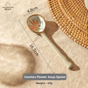 MODERN SWEETHOME | Long Handle High-Quality Aesthetic Ceramic Soup Spoon