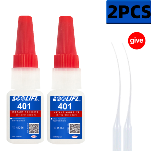 LOOLIFL | Hot Sell 5pcs 401 Super Glue Instant Quick-drying Cyanoacrylate Adhesive Leather Rubber Wood Metal Strong Bond Liquid Glue Tool