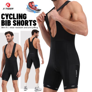 X-TIGER Cycling Bib Shorts with Back Pocket Men Outdoor 5D Gel Padded Riding Bib Tights Bicycle Mens Cycling Clothing Mtb Short
